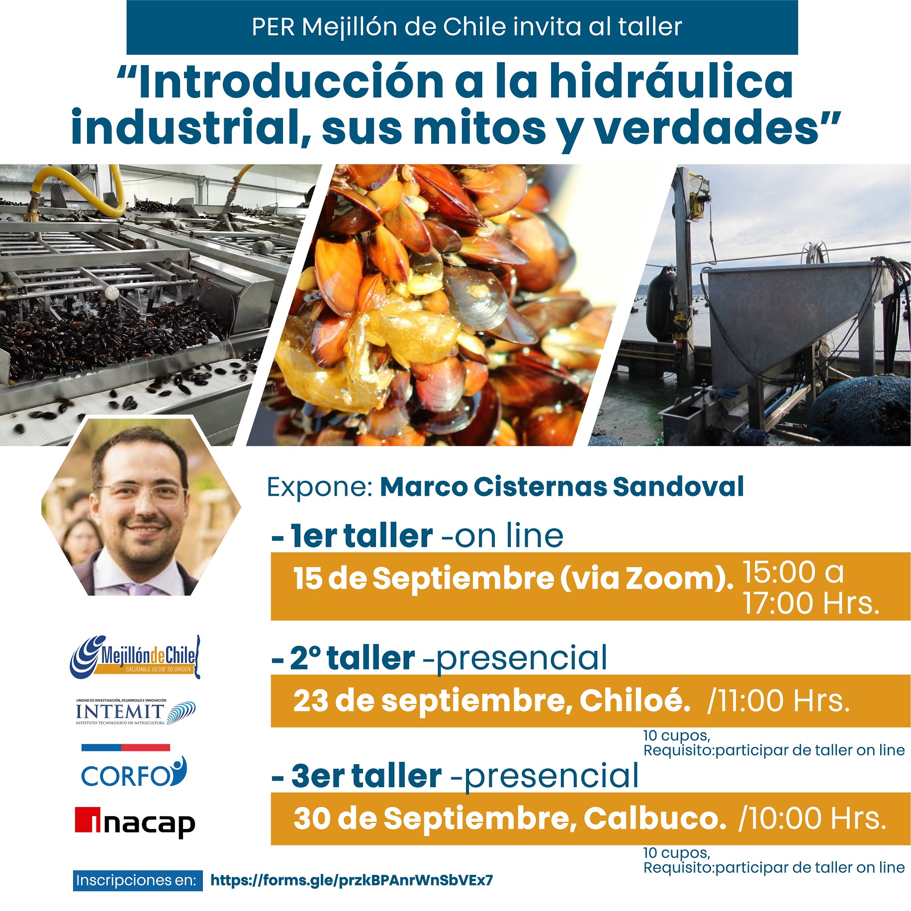 Lee más sobre el artículo Invitan a mitilicultores al taller “Introducción a la Hidráulica Industrial: mitos y verdades”